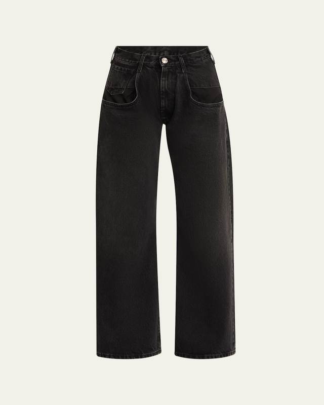 5-Pocket Straight-Leg Denim Ankle Pants